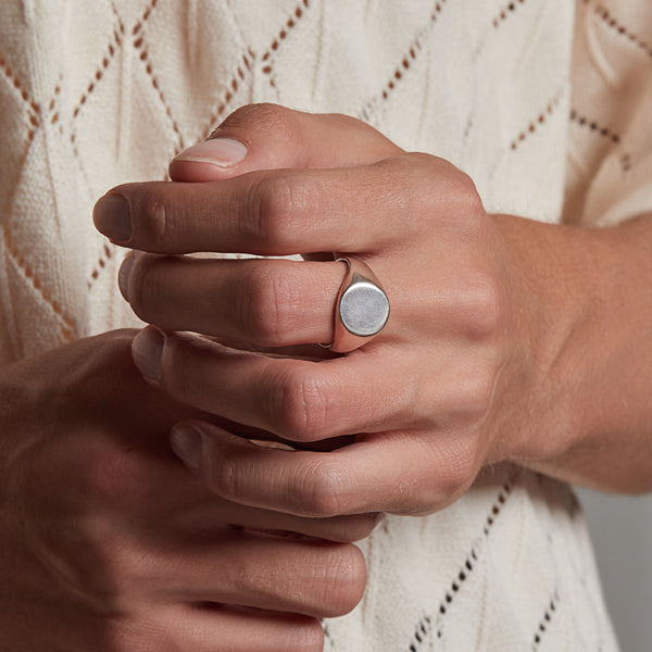 nil due nil un DOUBLE SIGNET RING SILVER / Henri Signet Ring in Silver