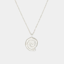 Sacred Spiral Freshwater Pearl Necklace in Silver