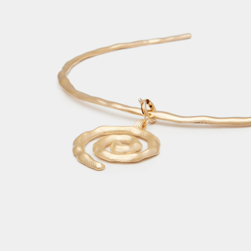 Sacred Spiral Choker in Solid Gold