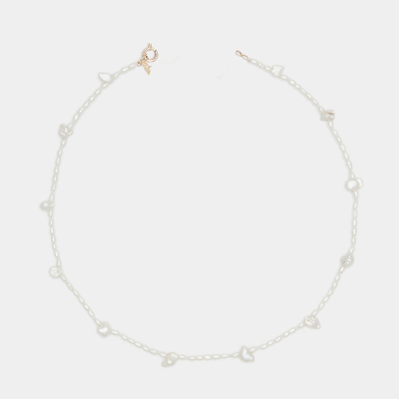 Flavia Pearl Necklace in Solid Gold