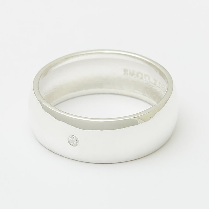 8mm Henchey Band Bombé in Sterling Silver for Her