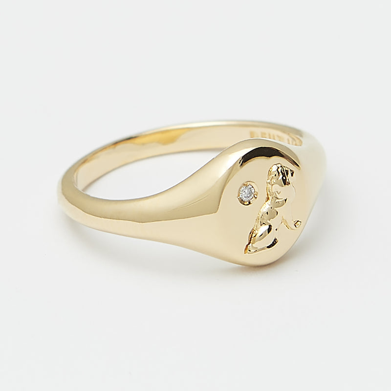 Moonshine Signet Ring in Gold