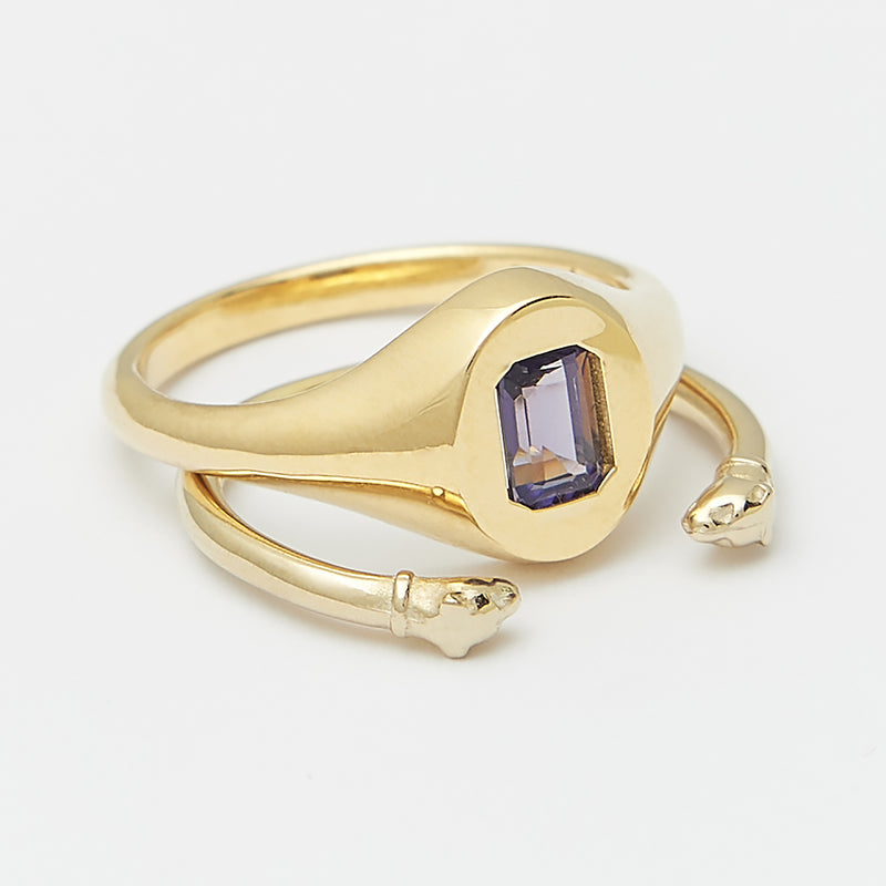 Evan Birthstone Stack Rings in Gold