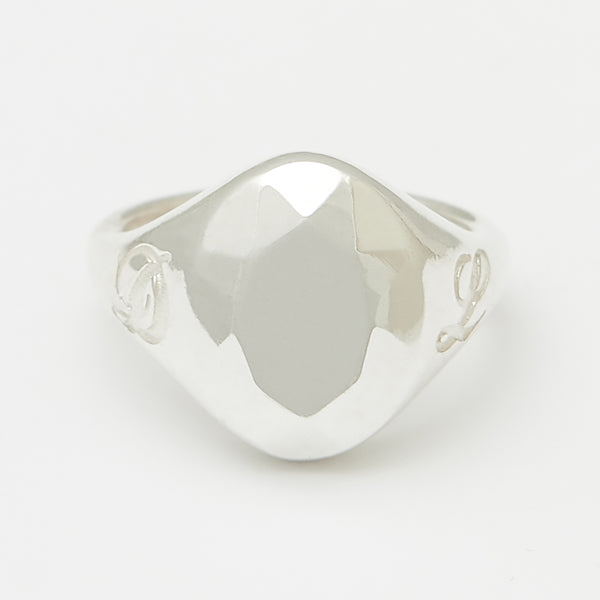 Diamond Signet Ring in Silver
