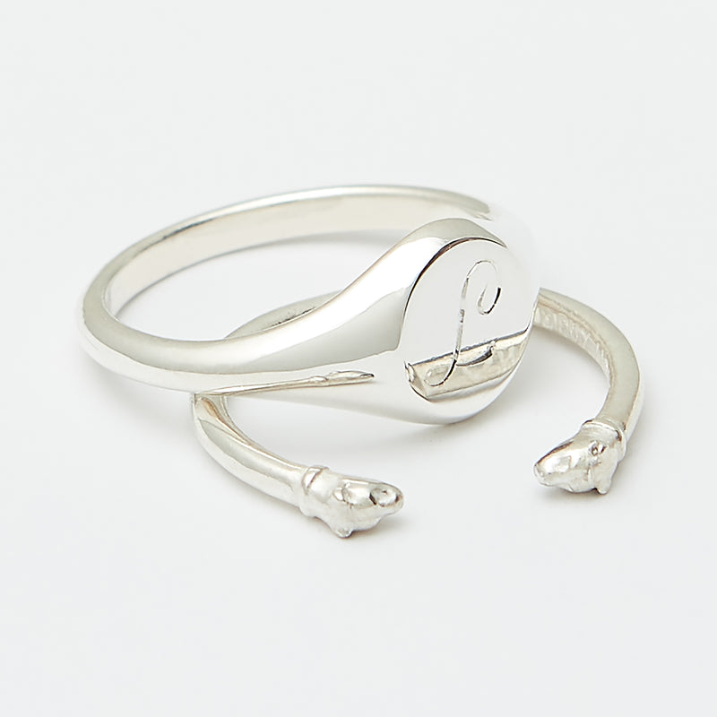 Olivier Signet Ring Stack in Sterling Silver