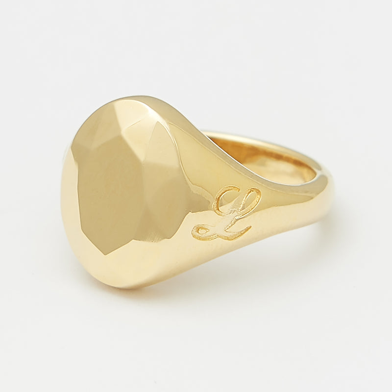 Diamond Signet Ring in Gold