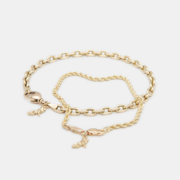 Diamond Cut Bracelet Stack in Gold for Her