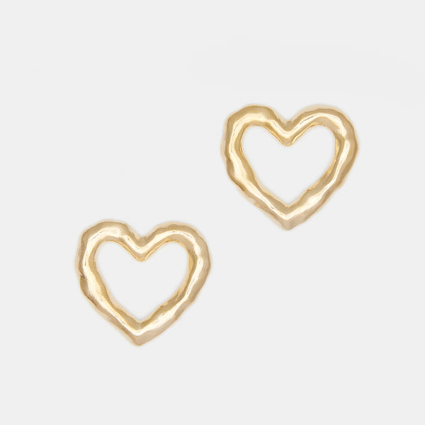 Lulu Heart Earrings in Gold