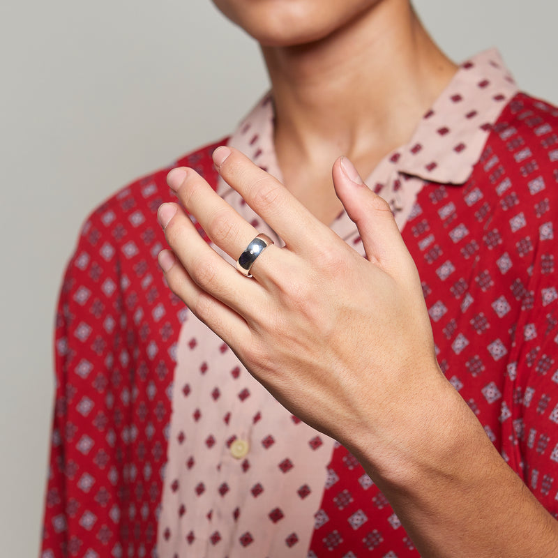 8mm Vintage Bombé Henchey Band in Silver