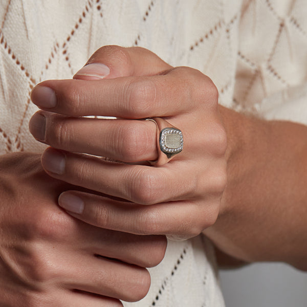 Bague Chevalière Alexandre Pavé en Argent