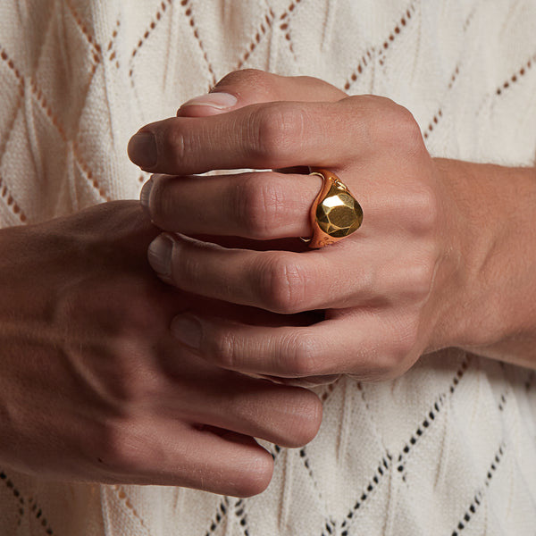 Diamond Signet Ring in Gold