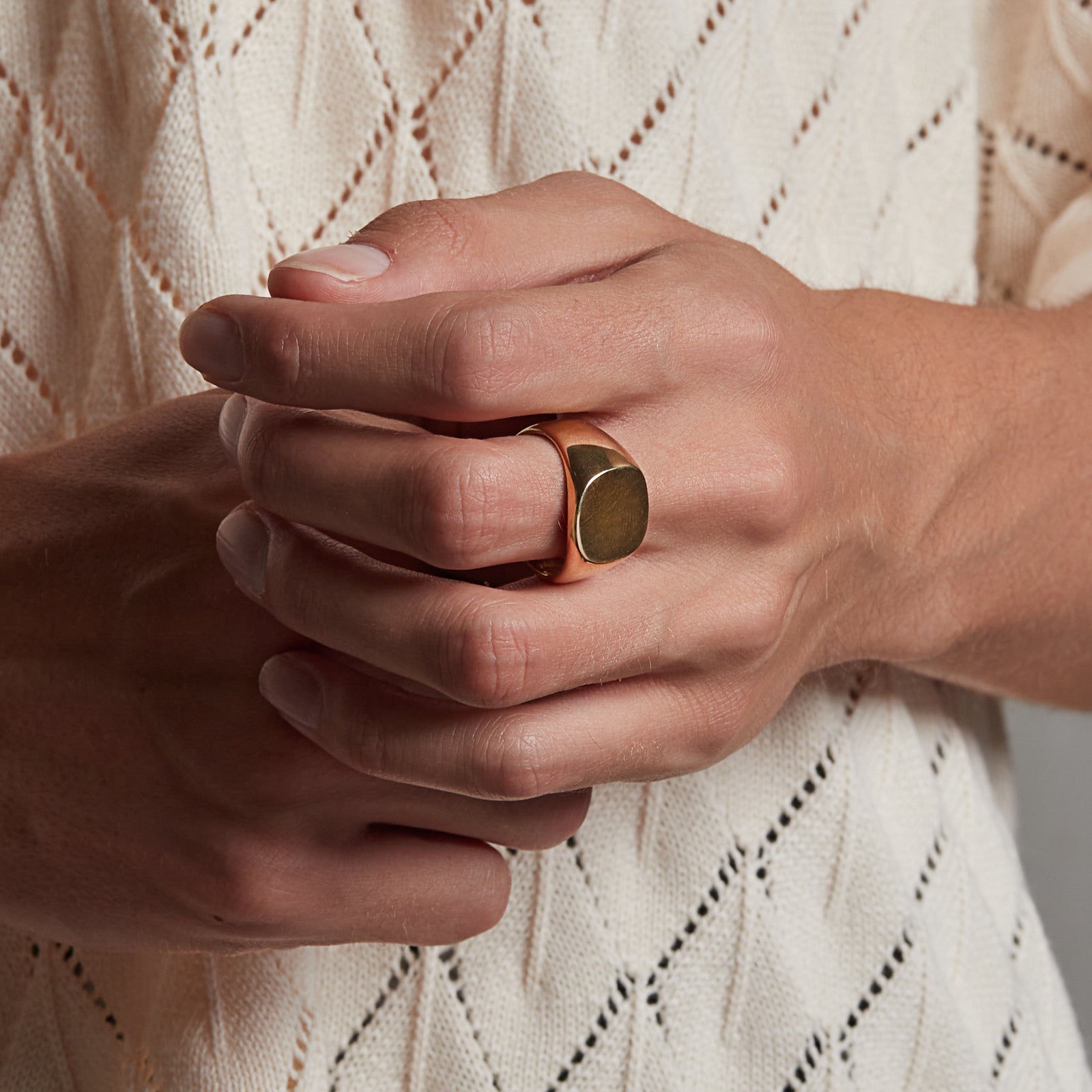 Bold Signet Ring in Gold – DEUX LIONS JEWELRY