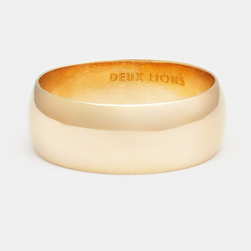 8mm Vintage Bombé Henchey Band in Gold