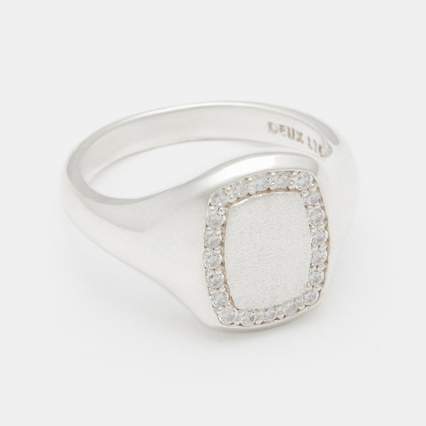 Bague Chevalière Alexandre Pavé en Argent
