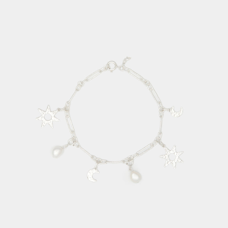 Solenn Charm Anklet in Silver