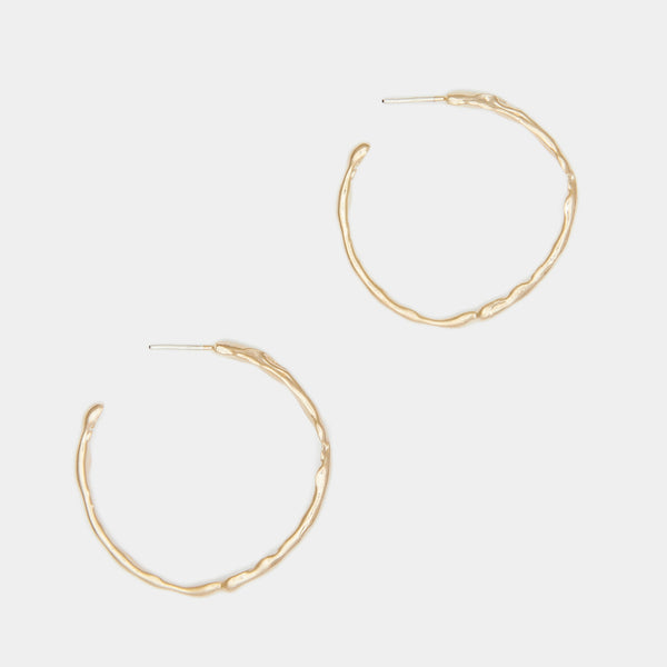 Terra Hoops size L in Solid Gold