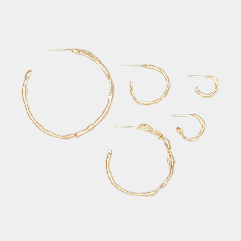 Terra Hoops size M in Solid Gold
