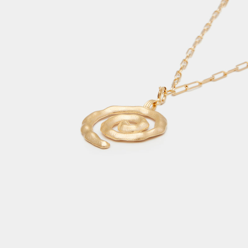Sacred Spiral On Cairo Chain in Solid Gold