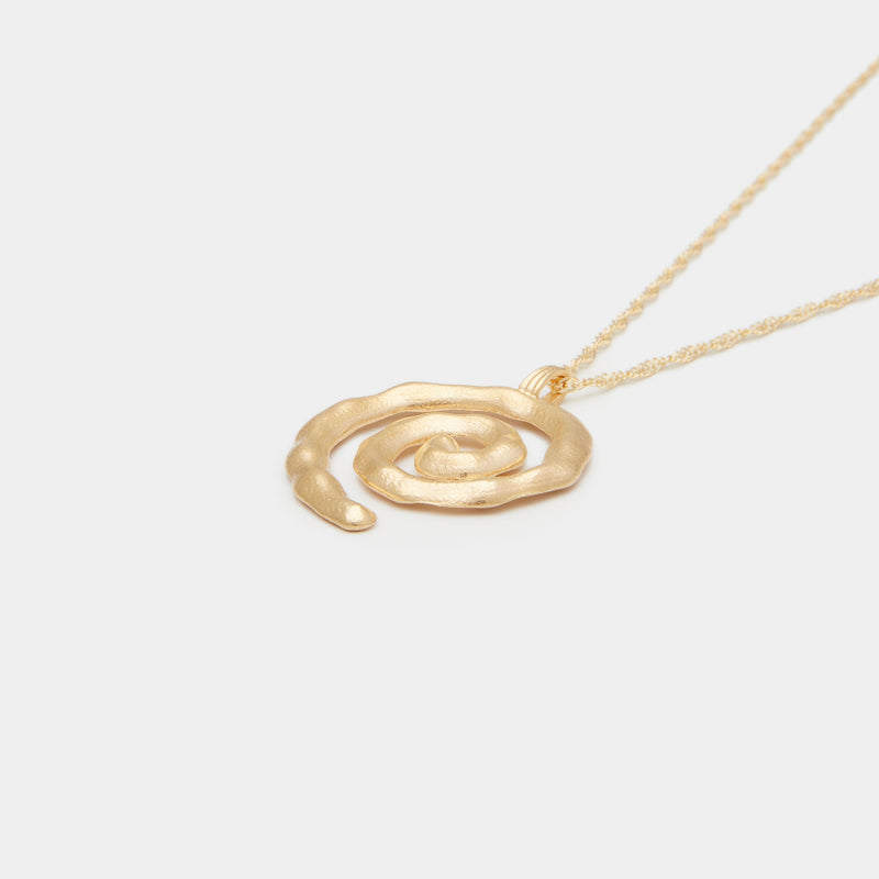 Sacred Spiral Necklace in Solid Gold