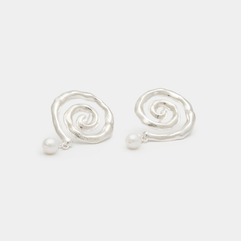 Sacred Spiral Earrings in Silver