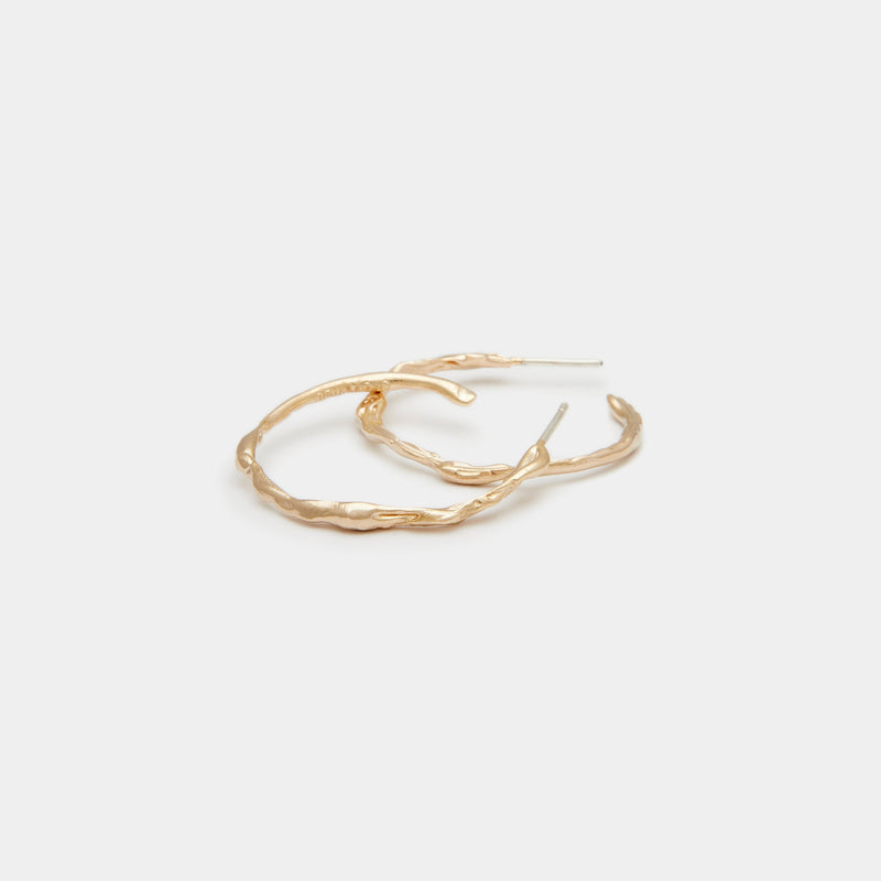 Terra Hoops size M in Solid Gold