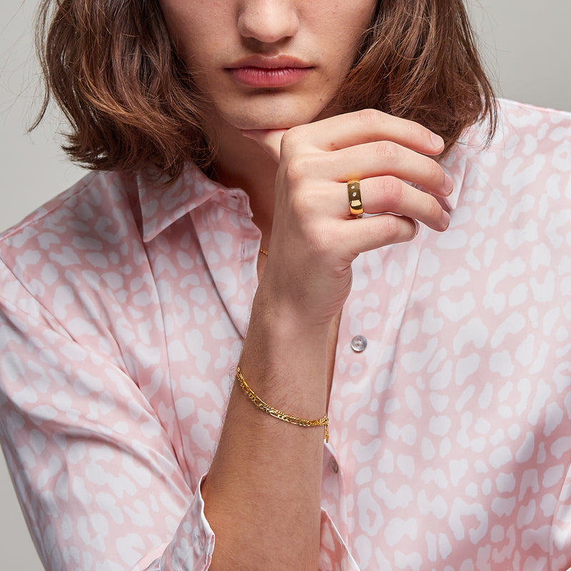 8mm Vintage Bombé Henchey Band in Gold