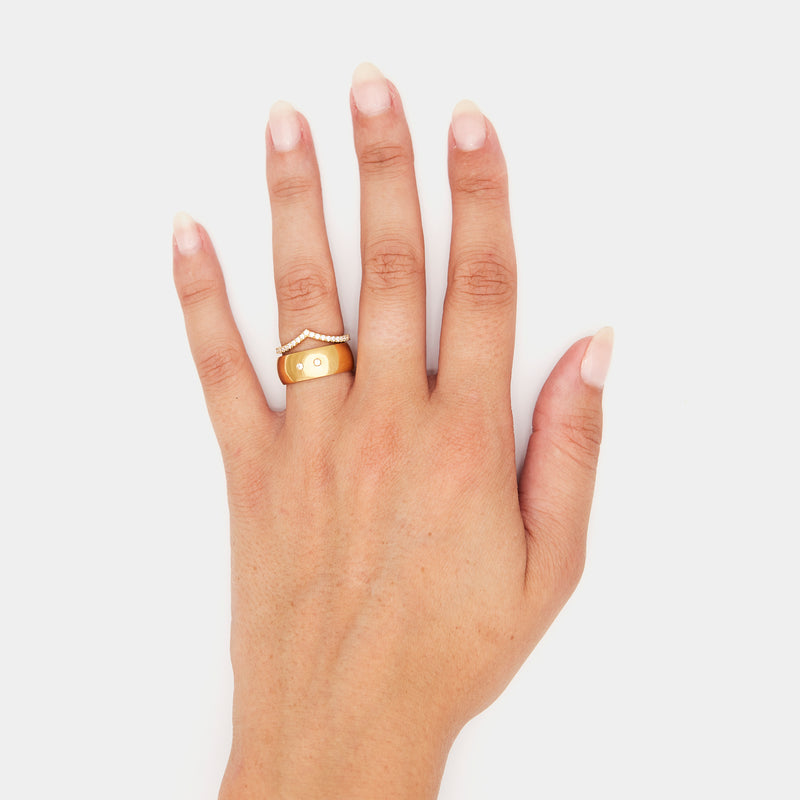 8mm Vintage Bombé Henchey Band in Gold