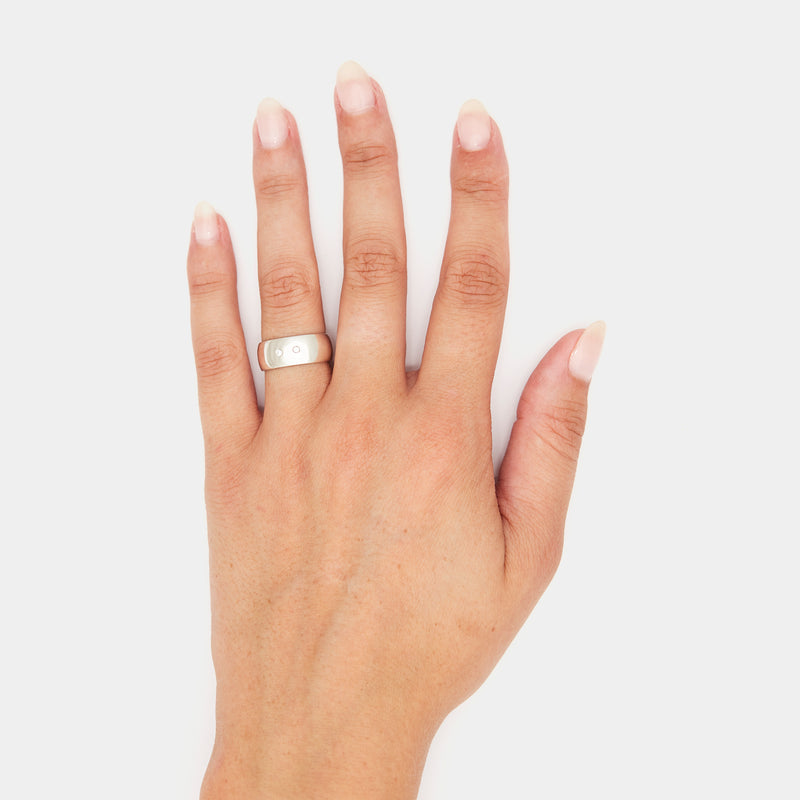 8mm Vintage Bombé Henchey Band in Silver