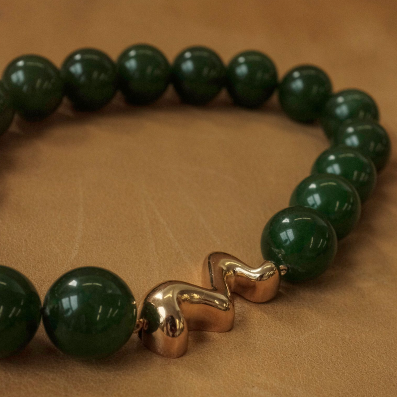 Collier Olive Jade Doré 