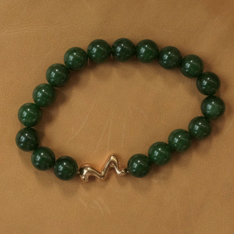 Collier Olive Jade Doré 