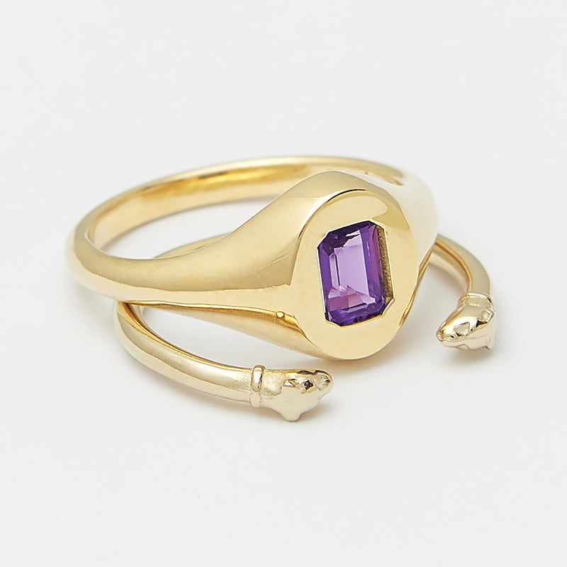 Evan Birthstone Stack Rings in Gold