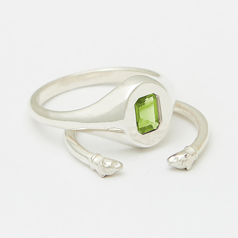 Evan Birthstone Stack Rings in Silver