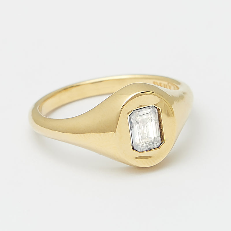 Evan Birthstone Signet Ring in Gold