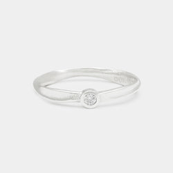Bague Cléo Coulée à Diamant en Argent
