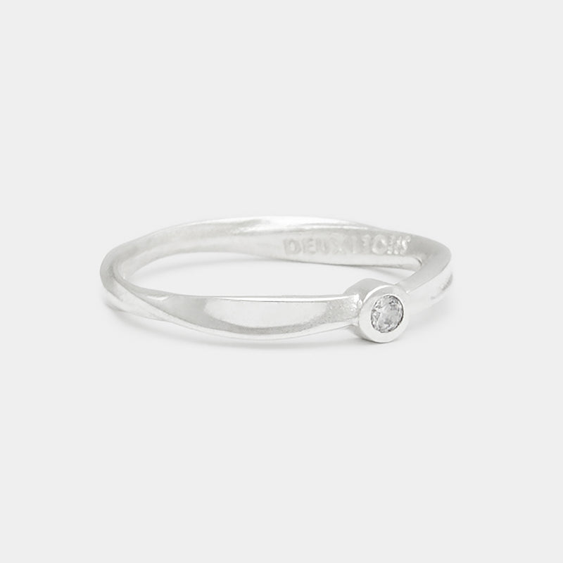 Bague Cléo Coulée à Diamant en Argent