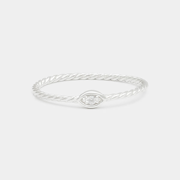 Bague Eye of Horus Tressée en Argent