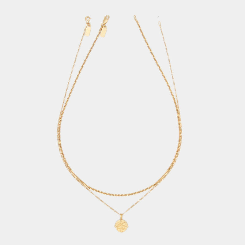 Baby Zodiac Combo Necklace in Gold for Her