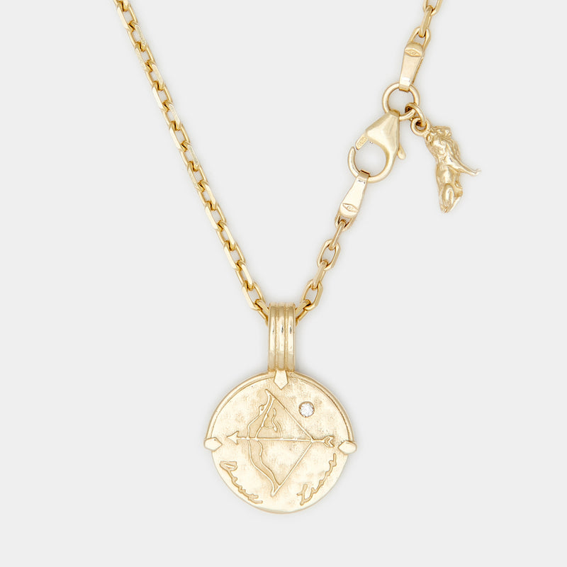 Zodiac Star Necklace in Solid Gold for Him