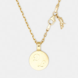 Joan Initial Medallion in Solid Gold For Him
