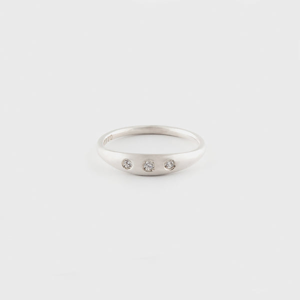 Trinity Sunrise Diamond Ring in Silver