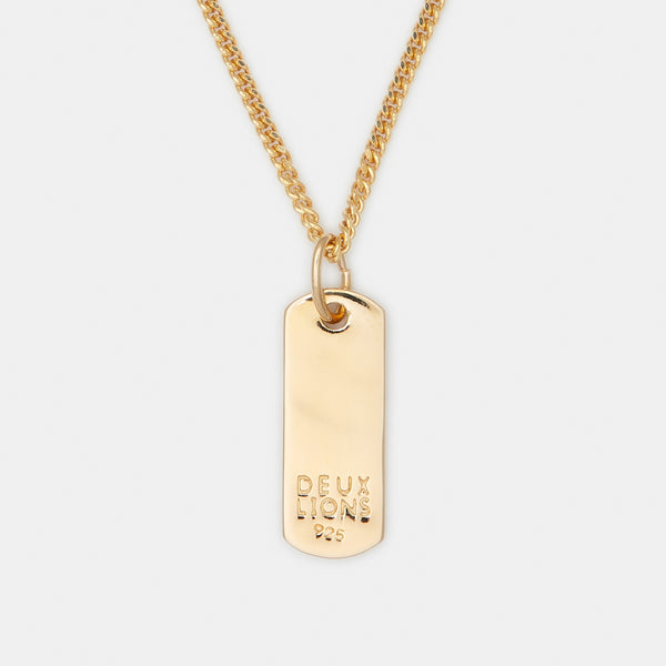Baby Lion Tag Necklace in Gold