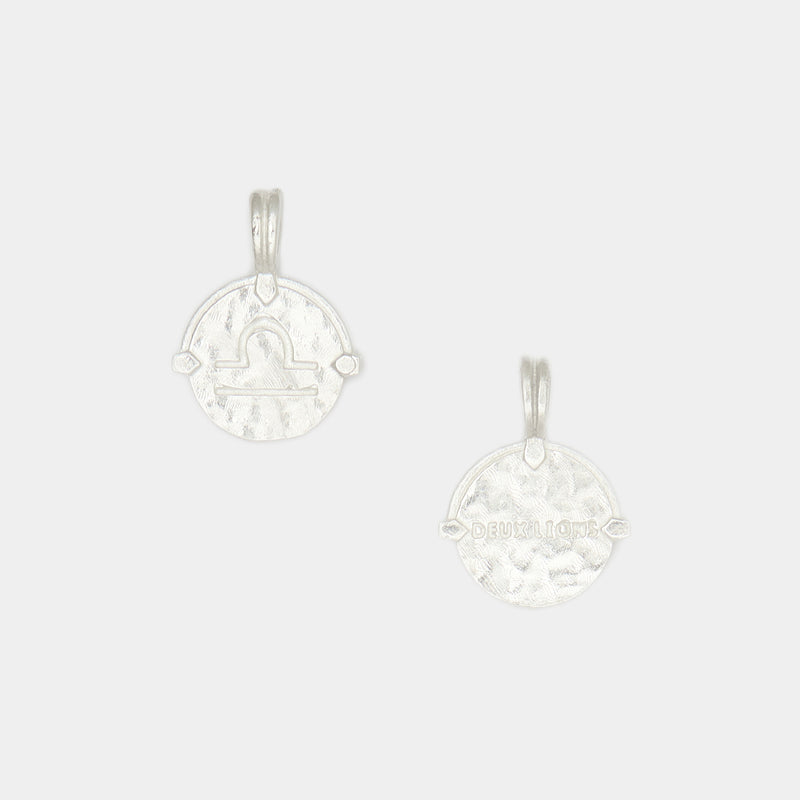 Baby Lion Tag and Zodiac Combo Necklace in Silver