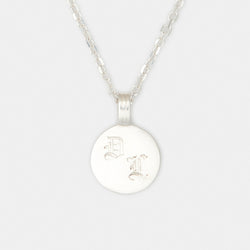 Joan Initial Medallion in Sterling Silver For Him