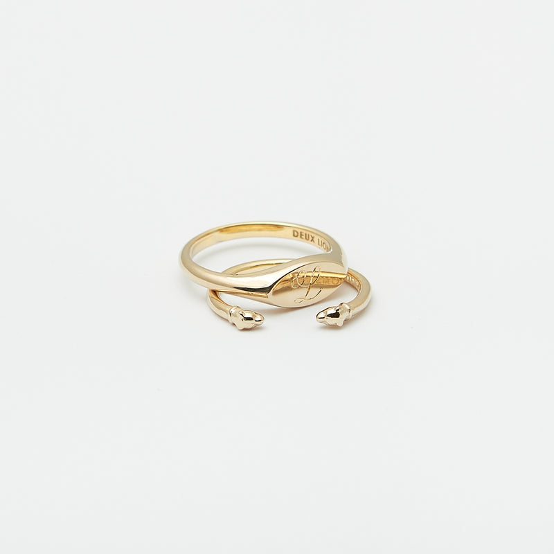 Norman Signet Ring Stack in Gold