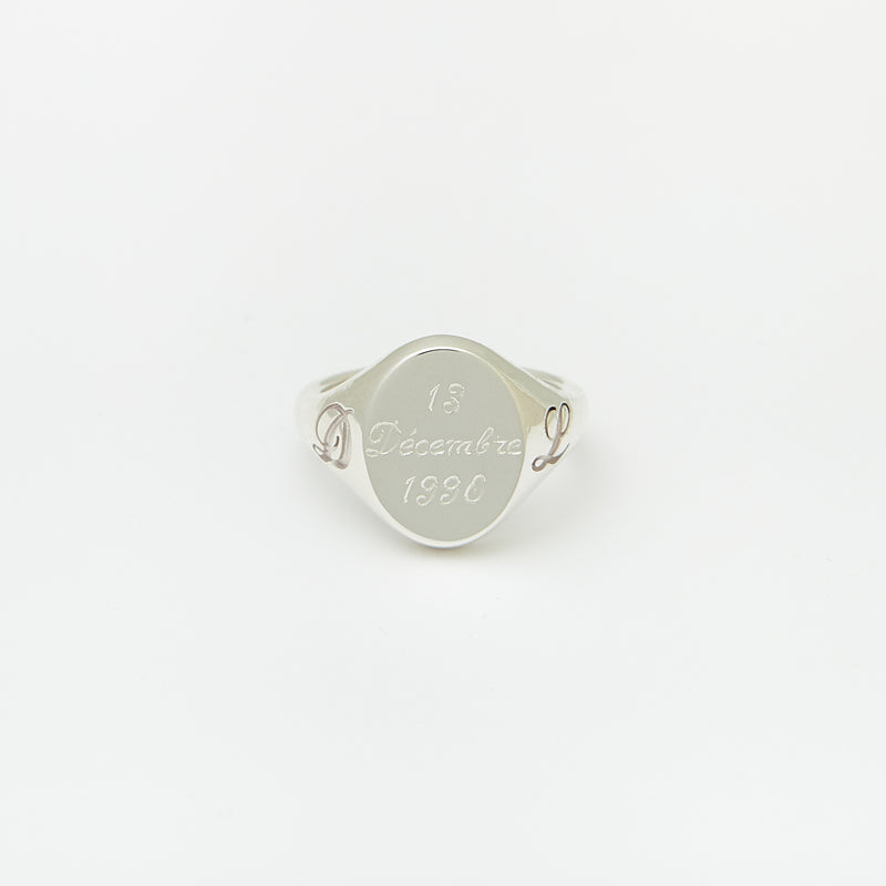 Gaston Signet Ring in Sterling Silver