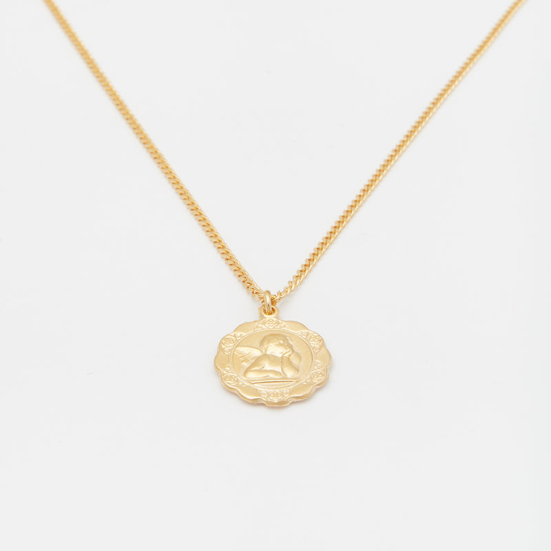Luna Medallion Necklace in Gold for Him