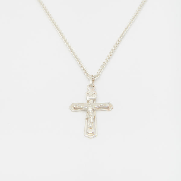 Henchey Crucifix Necklace in Silver