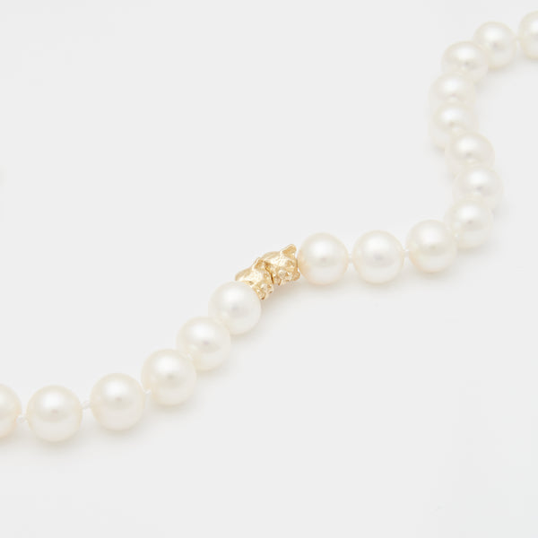 Twin Necklace with Freshwater Pearls on Nylon String and Sterling Silv –  Lireille
