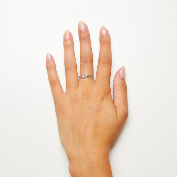 Bague Trinity Coulée à Diamants en Argent