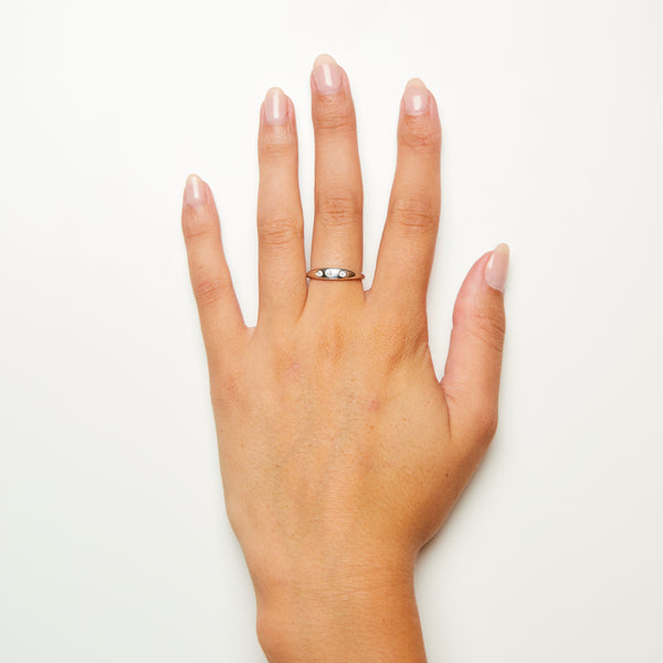 Trinity Sunrise Diamond Ring in Silver